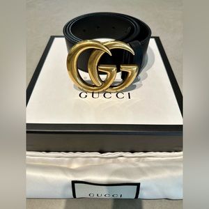 Gucci Marmont Wide Leather Belt. 80cm. Black. Excellent condition.